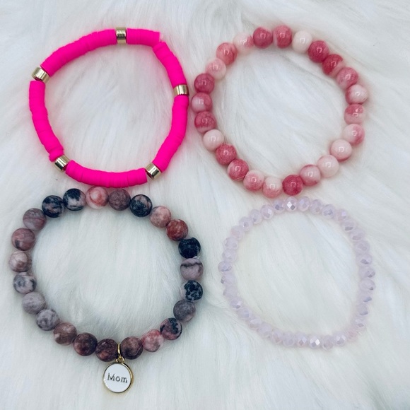 Pink theme Mom Arm Candy Beaded Bracelet - Picture 6 of 7